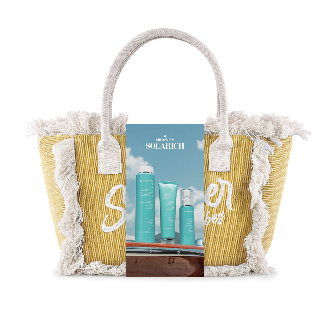 Medavita Solarich Kit 2025  3 Products: Shampoo&amp;Shower - Mask - Miracle 10 in 1- Bag