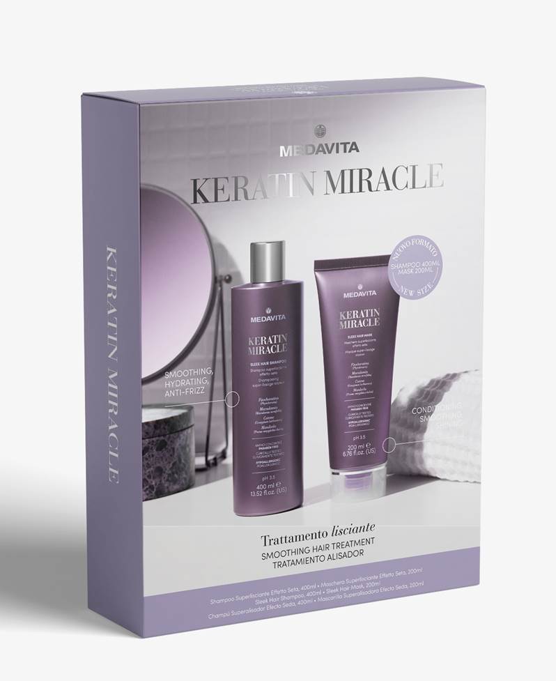 PROMO 5A: Medavita Keratin Miracle Shampoo 400ml + Mask 200ml Kit