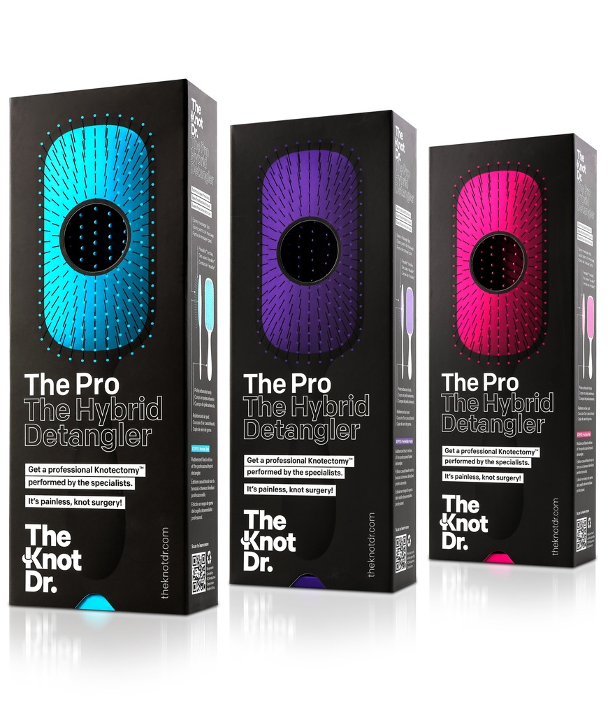 The Knot Dr. Pro Box 9 haarborstels met display (3kleuren)