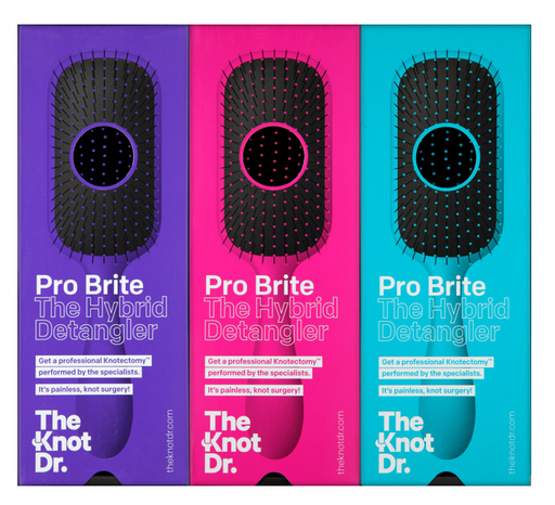 [KNOT-KDS900] The Knot Dr. Pro Brite Box 9 haarborstels met display (3 kleuren)