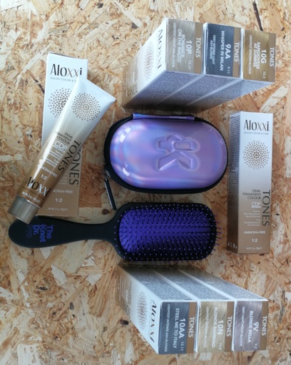 Promo: 12x Aloxxi Tones Bombshell + The Knot Dr. Holographic Brush Periwinkle