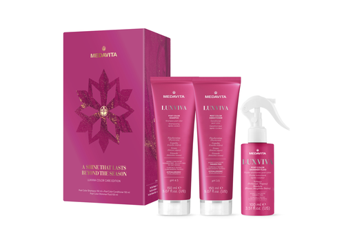 [301099] PROMO: Medavita Luxviva Color Care Holiday Kit (Shampoo 150ml + Mask 150ml + Shimmer Fluid 100ml)